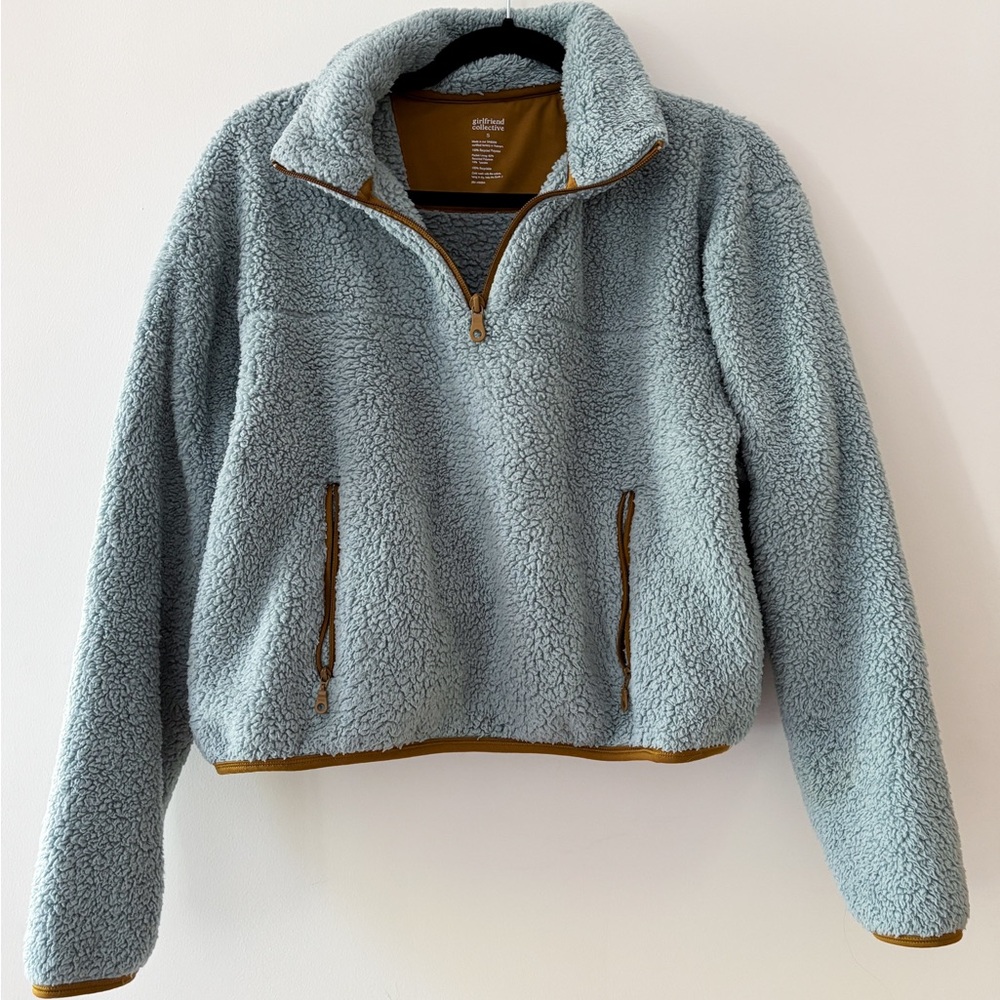 Girlfriend Collective Cozy Blue Fleece Pullover